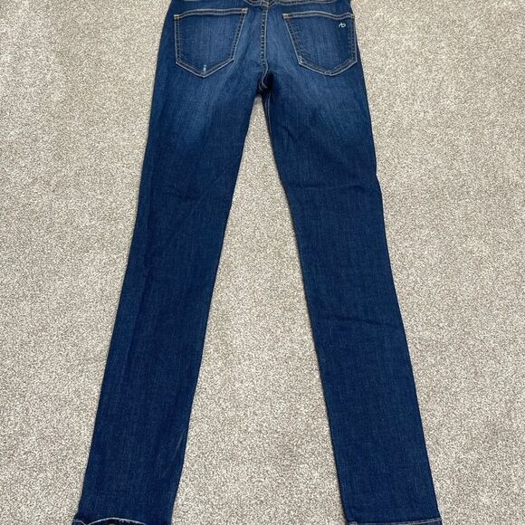 Rag & Bone womens distress skinny jeans sz 27 high rise dark wash blue jeans - Picture 2 of 12